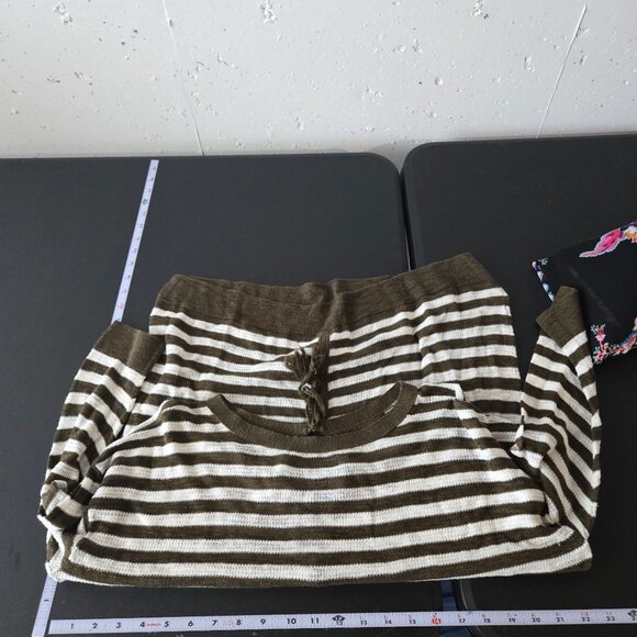 Talbots Womens Striped Sweater LP Petite Large Knit Neutral Top Light Casual - Picture 6 of 8